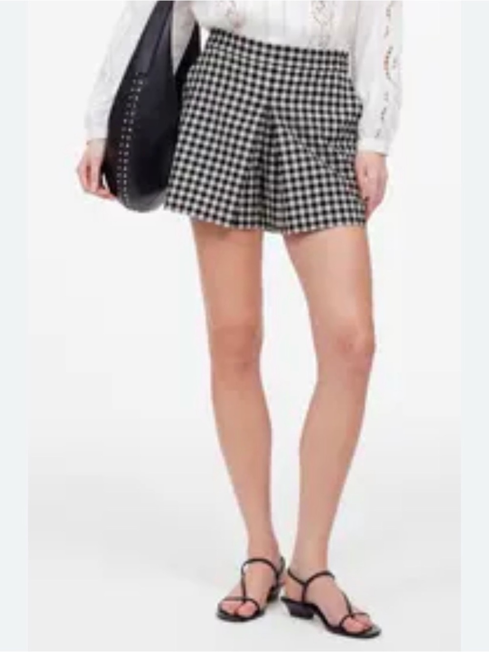 NWT! Madewell black white gingham shorts sz 6